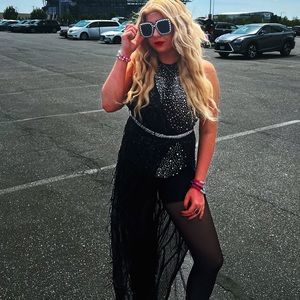 Taylor Swift Reputation Era Tour Diamond and Pearl Sheer Bodysuit Dress